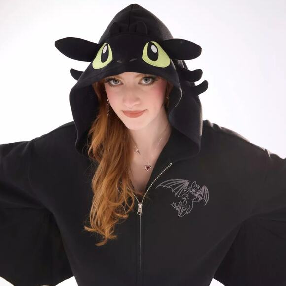 How To Train Your Dragon Toothless Hoodie Winged Cosplay 2XL Her Universe - Picture 2 of 15